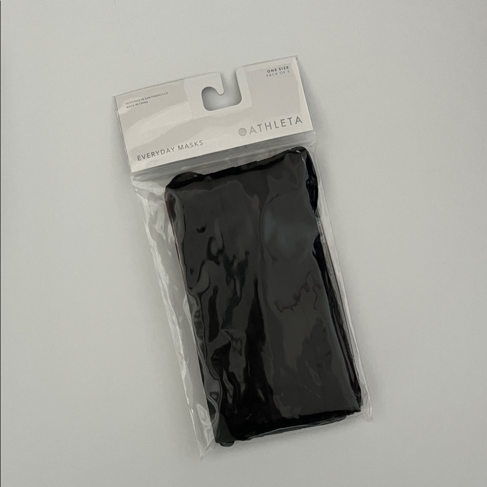 athleta everyday mask, black and assorted colors 5pk, one size